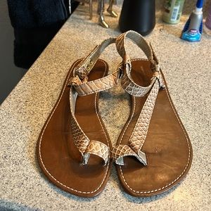 Toe Ring Sandals, sz 10, tan